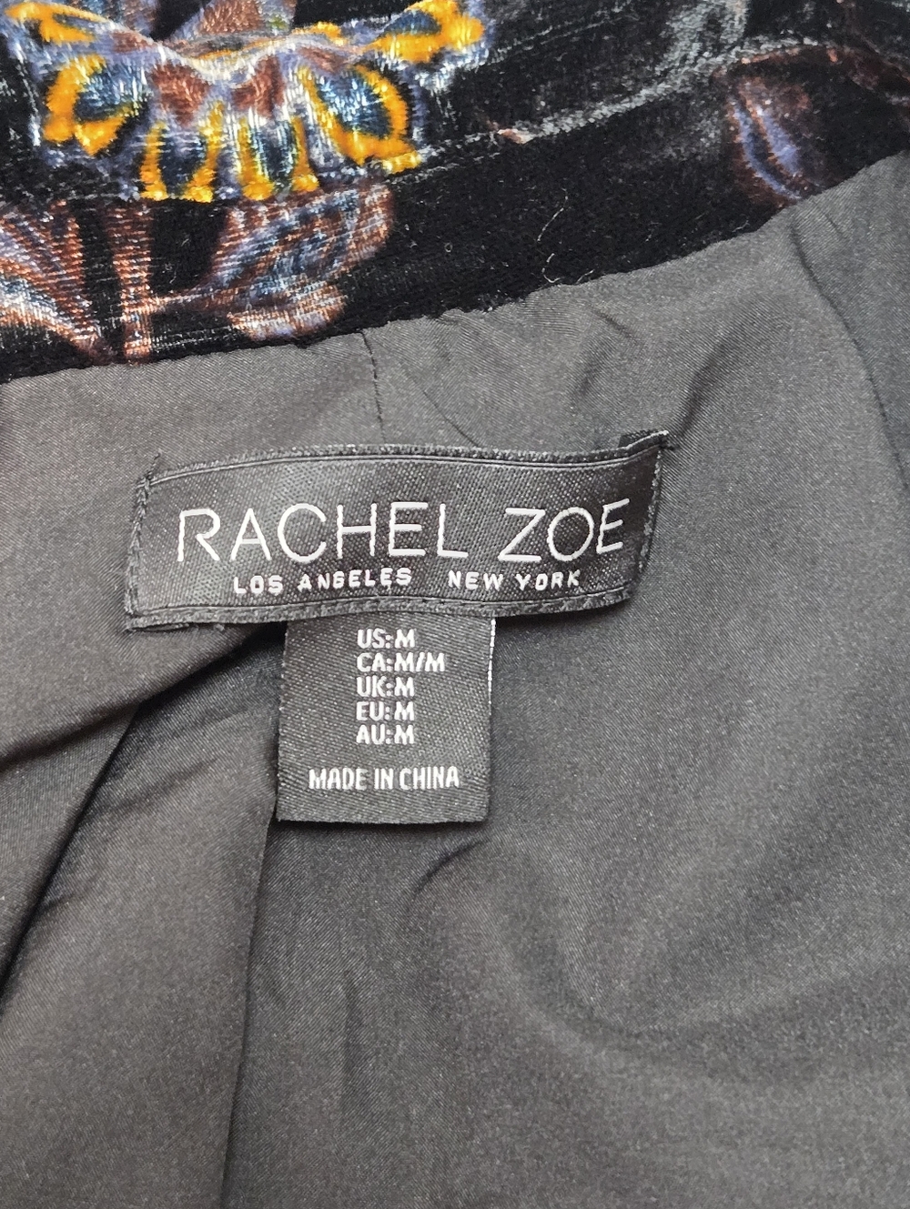 Rachel Zoe Blazer Women's Medium Velvet Flowers Retro Cottagecore Velour 90s Y2k - Picture 9 of 10